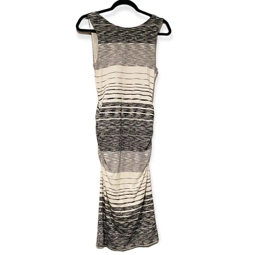 Athleta Stripe Midi Tank Dress, Neutral Stripe Size Small